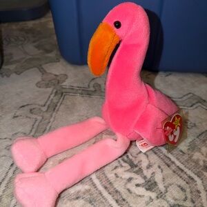 NWT Ty beanie baby Plush Flamingo with Pink and Orange beak